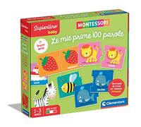 Clementoni - Sapientino Baby Prime 100 Parol-Juego Educativo 1 año (versión en Italiano), Juegos Montessori, Made in Italy, Multicolor, 16412