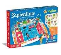 Clementoni - Sapientino Inglés-Banquete con Tarjetas de Actividades y bolígrafos interactivos, Juego Educativo 3 años, electrónico (versión en Italiano) -Made in Italy, Multicolor, 16387