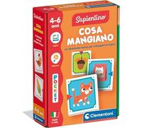 Clementoni Sapientino - Juego Educativo para niños de 4 a 6 años con Flashcards Memory para asociar Animales y Alimentos, estimula la lógica, Fabricado en Italia, 16863