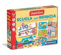 Clementoni Sapientino La Grande Colección Juegos - Tarjetas ilustradas y fichas moldeadas, Juego Educativo de 3 años para Aprender el Alfabeto, números, Animales, Formas, Escuela de la Infancia,