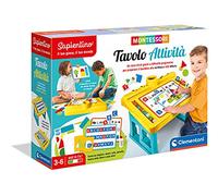 Clementoni Sapientino Mesa de Actividades 3 años (versión en Italiano), Banquete Montessori, Juego Educativo-Made in Italy, Multicolor, Small (16340)
