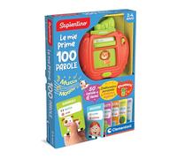 Clementoni Sapientino - Mis primeras 100 Palabras, Juego Educativo electrónico para niños de 2 a 4 años, 50 Cartas y 6 Temas, Tarjetas en Italiano e inglés para Aprender nuevos vocabulos, Idioma