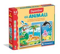 Clementoni - Sapientino Montessori 3 años con Tarjetas moldeadas, Flashcards, Juego Educativo para Conocer los Animales, Desarrollo del lenguaje, Made in Italy, 16867, Multicolor