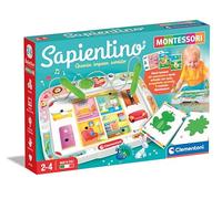Clementoni Sapientino Montessori - Banquete con Tarjetas de Actividades educativas y bolígrafos interactivos, Juego Educativo 3 años, Regalo electrónico Interactivo, Pilas Incluidas, Fabricado en