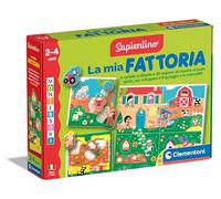 Clementoni Sapientino Montessori - Mi Granja, Juego Educativo con Rompecabezas de Animales Moldeados para niños de 2 a 4 años, Desarrollo del lenguaje y táctil, Fabricado en Italia, Idioma Italiano,