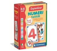Clementoni Sapientino Montessori - Números táctiles, Juego Educativo método montessoriano para niños de 3 a 5 años con flashcards para Aprender los números y Contar, Fabricado en Italia, Idioma