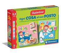 Clementoni Sapientino Montessori - Todo en su Lugar, Juego Educativo para niños de 2 a 4 años, Rompecabezas de encastre para reconocer Objetos y ambientes, Fabricado en Italia, Idioma Italiano, 16866