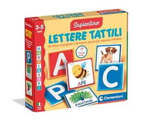 Clementoni - Sapientino Tattili-Juego 3 Años, Flashcards Montessori, Tarjetas Educativas sobre Letras, Aprender El Alfabeto, Desarrolla El Lenguaje, Made in Italy, 16855, Multicolor
