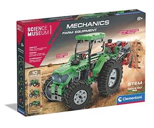 Clementoni - Science Museum Mechanics: Juego de construcción de vehículos agrícolas, aprende a través de la construcción y el Juego, (8 años en adelante)