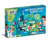 Clementoni - Scienza e Gioco Lab - Microscopio Super, laboratorio, microscopio óptico para niños, más de 50 experimentos científicos, juego de ciencia para niños a partir de los 8 años (versión italiana), multicolor, modelo n. 19293