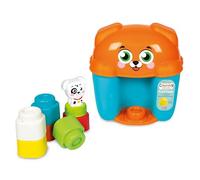 Clementoni - Soft Clemmy-Dog & Puppy Bucket-Secchiello con Ladrillos Blandos, Juego de construcción para niños de 6 Meses, Fabricado en Italia, Multicolor, 17769