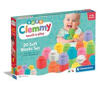 Clementoni - Soft Pack de 20 Juegos de construcción para Primera Infancia, Ladrillos Suaves Clemmy, Bloques para niños de 6 Meses, Juego sensorial, apilables y Lavables, Fabricado en Italia,