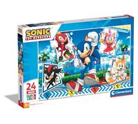 Clementoni- Sonic Supercolor Puzzle Infantil De 24 Maxi Piezas, para Niños 3-5 Años, Desarrolla La Concentraciòn Mentàl Y La Logica, 28526, Multicolor