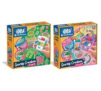 Clementoni Sparkly Creations - Laboratorio Creativo con Diamantitos Fantasy Art y Pop Style, Kit de Pegatinas Brillantes y Gemas 3D, Manualidades Niños - 83218