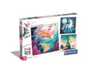 Clementoni: SuperColor criaturas fantásticas - 3 x 48 piezas