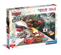 Clementoni - Puzzle Infantil 104 Piezas Maxi Piezas Grandes Cars on The Road- Desde 4 años (23774)