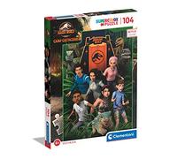 Clementoni Supercolor Jurassic World Camp Cretaceous, Series Netflix 104 Piezas-Made in Italy, niÄaos 6 aÄaos, Puzzle Carton, Multicolor (27544)