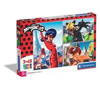 Clementoni Supercolor Puzzle-Miraculous-3 x 48 Pieces, Multicoloured, 25234