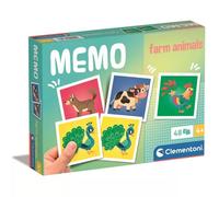 Clementoni Educational Game Memo Pocket Farm Animals 48 Tiles - Game For Children 3-5 Years, Flash Card Games, Learning Logical Thinking, 2 Players, Gift For Boy/Girl, Cartoon, Made In Italy, 18316
