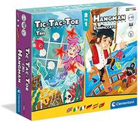 Clementoni - Tris + La Mesa ahorcada, Juego de Mesa para Toda la Familia, 2 Jugadores, 6 años +, Made in Italy, Multicolor, 6-99 años, 16304
