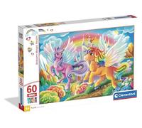 Clementoni - Unicorn Magic Realm Supercolor Puzzle - Rompecabezas Infantil de 60 Piezas Grandes Maxi con Ilustración de Unicornios Alados y Castillo Mágico, Desde 4 Años - 26320