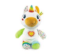 Clementoni, Unicornio Bebé, Peluche bebé interactivo con forma de Unicornio, Con botones interactivos que incluye contenido educativo, voz y canciones, Peluche bebé 6 meses, Juguete en español (55500)