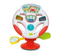 Clementoni - Volante de Juguete para niños, Gira y guía voladora de Actividad - Regalo Interactivo con Luces y Sonidos, Juego con Ventosa para Trona Infantil 6-36 Meses, Pilas Incluidas, 17933