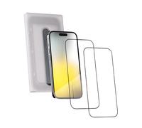 Clemm Cristal protector con aplicador de vidrio transparente (2 piezas) para Apple iPhone 15 Pro Max, transparente