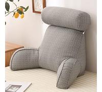 CLEMMO Almohada de Lectura,Cojín de Lectura,Almohadas de Cintura Grande,con reposabrazos y reposacabezas extraíble,Ideal para Leer y como cojín travesaño