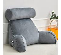 CLEMMO Almohada de Lectura con apoyabrazos,Amortiguador Lumbar de la Cama,Cojín de Apoyo Trasero Desmontable,para el Apoyo Lumbar,Relajarse y Leer