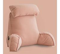 CLEMMO Almohada de Lectura con Reposabrazos,Cojin Lumbar y Almohada,Funda Lavable,con Almohada para el Cuello y Bolsillo,Ideal como Respaldo para Libros o Juegos