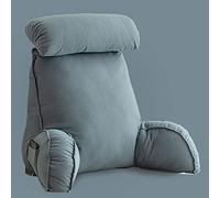 CLEMMO Almohada de Lectura con Reposabrazos,Cojin Lumbar y Almohada,Funda Lavable,con Almohada para el Cuello y Bolsillo,Ideal como Respaldo para Libros o Juegos