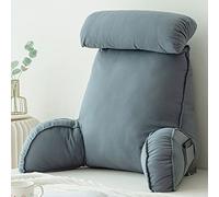 CLEMMO Almohada de Lectura Respaldo para Cama,Cojin Lumbar,Acogedor Cojín de sofá,con Brazos,Ideal para Trabajar,Leer o Jugar en la Cama/Sofá/Suelo