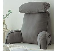 CLEMMO Almohada Lectura Cómoda,Cojín de Lectura,Cojín de Apoyo Trasero Desmontable,con apoyabrazos,Funda Lavable,Ideal como Respaldo para Leer o Jugar