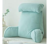 CLEMMO Almohada Lectura Cómoda,Cojín de Lectura,Cojín de Apoyo Trasero Desmontable,con apoyabrazos,Funda Lavable,Ideal como Respaldo para Leer o Jugar