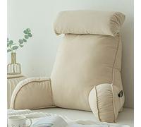 CLEMMO Almohada Lectura Cómoda,Cojín de Lectura,Cojín de Apoyo Trasero Desmontable,con apoyabrazos,Funda Lavable,Ideal como Respaldo para Leer o Jugar