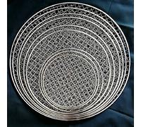 Clenp Parrillas para Barbacoa - Parrilla Redonda para Barbacoa De Acero Inoxidable Red De Malla para Asar Red Antiadherente para Hornear Barbacoa Negro 20cm