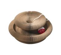 Clenp Rascador de cartón para Gatos con Campana, Juguete Gatos, acordeón en acordeón, Tablero rascar órgano mágico, Plegable Marrón