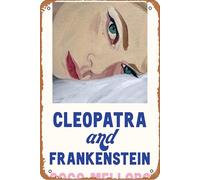Cleopatra and Frankenstein - Cartel de metal retro para pared del hogar, letrero de metal para pared, cueva, bar, club, letrero de metal de estaño de 8 x 12 pulgadas