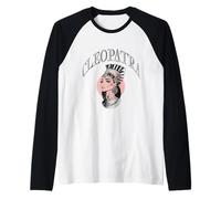 Cleopatra Egipcio Faraón Antiguo Diosa Vintage Camiseta Manga Raglan