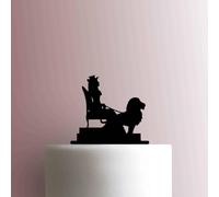 Cleopatra egipcio y león - Decoración acrílica para tartas de 7 pulgadas de ancho/fucsia