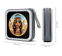 Cleopatra - Estuche portátil para CD de 40 unidades, diseño de reina egipcia egipcia, Estilo:, Talla única
