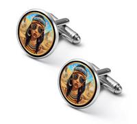Cleopatra - Gemelos de moda para hombre, diseño de reina egipcia antigua, para camisas clásicas, para bodas, negocios, 2.0cm, Metal, No es una piedra preciosa