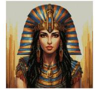 Cleopatra - Kit de punto de cruz de algodón contado, 100 % algodón, 14 unidades, 150 x 150 puntos, 26 x 26 cm, estilo antiguo Egipto