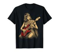 Cleopatra VII Rock Guitarra Arte Histórico Camiseta