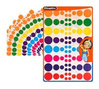 CLEOPATRE - Gomets autoadhesivos redondos - 8 colores - Paquete de 8 hojas (768 pegatinas)