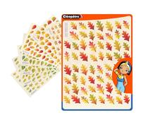 CLEOPATRE - Gommettes Pegatinas, hojas de árboles, 2 colores, paquete de 8 hojas (476 pegatinas)