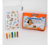 CLEOPATRE - Mis Primeros Juegos de baño - Set de 5 lápices de baño, 20 Gomas Resistentes y 1 Red de Almacenamiento con ventosas - para Crear, Imaginar, divertirse y Jugar