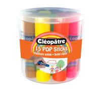 Cleopatre Pop Sticks Pintura Gouache sólida, colores surtidos, 15 palos
