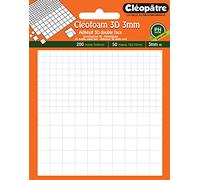 Cleopatre - SCRAP-M3- Cleofoam 3D - Cuadrados precortados de espuma adhesiva de 3 mm de ancho (200 mini y 50 maxi)